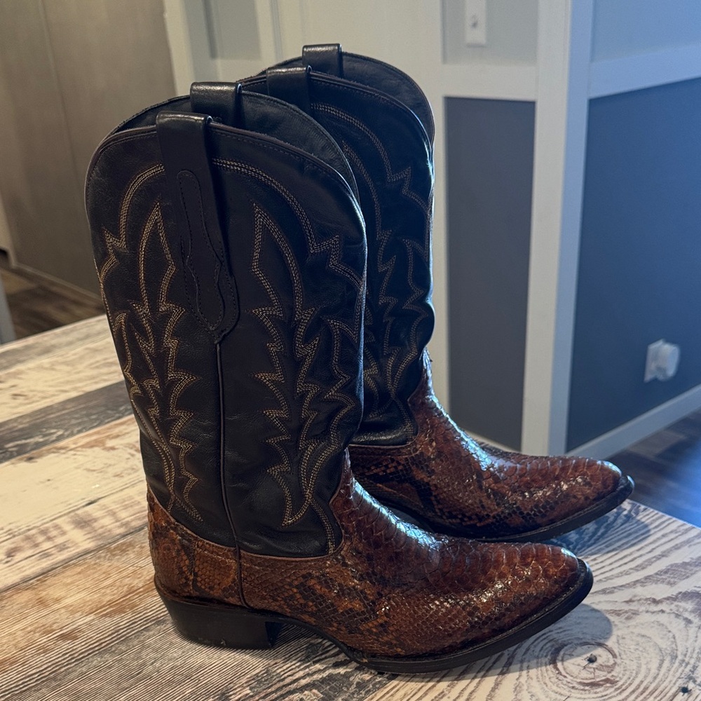 J.B. Dillon Black and Brown Men's Boots